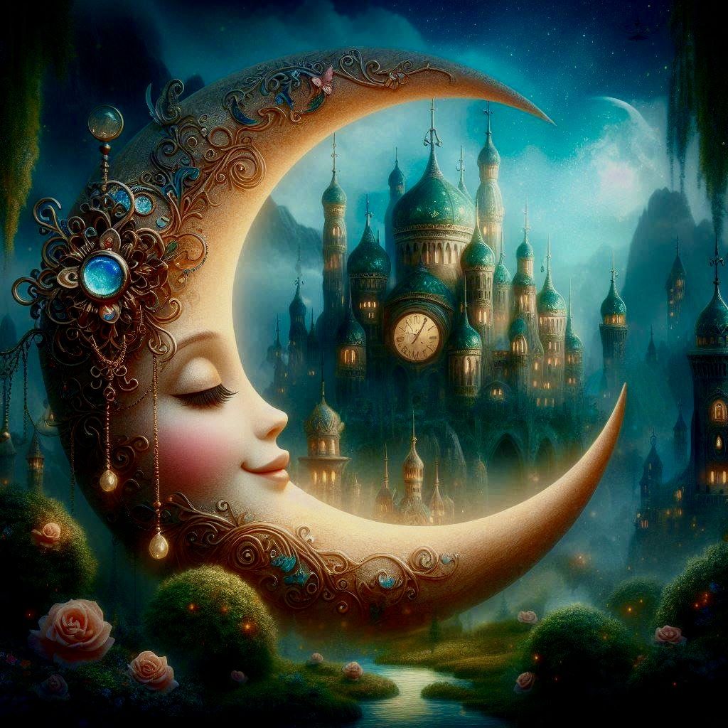 Crescent Moon Faces, a series