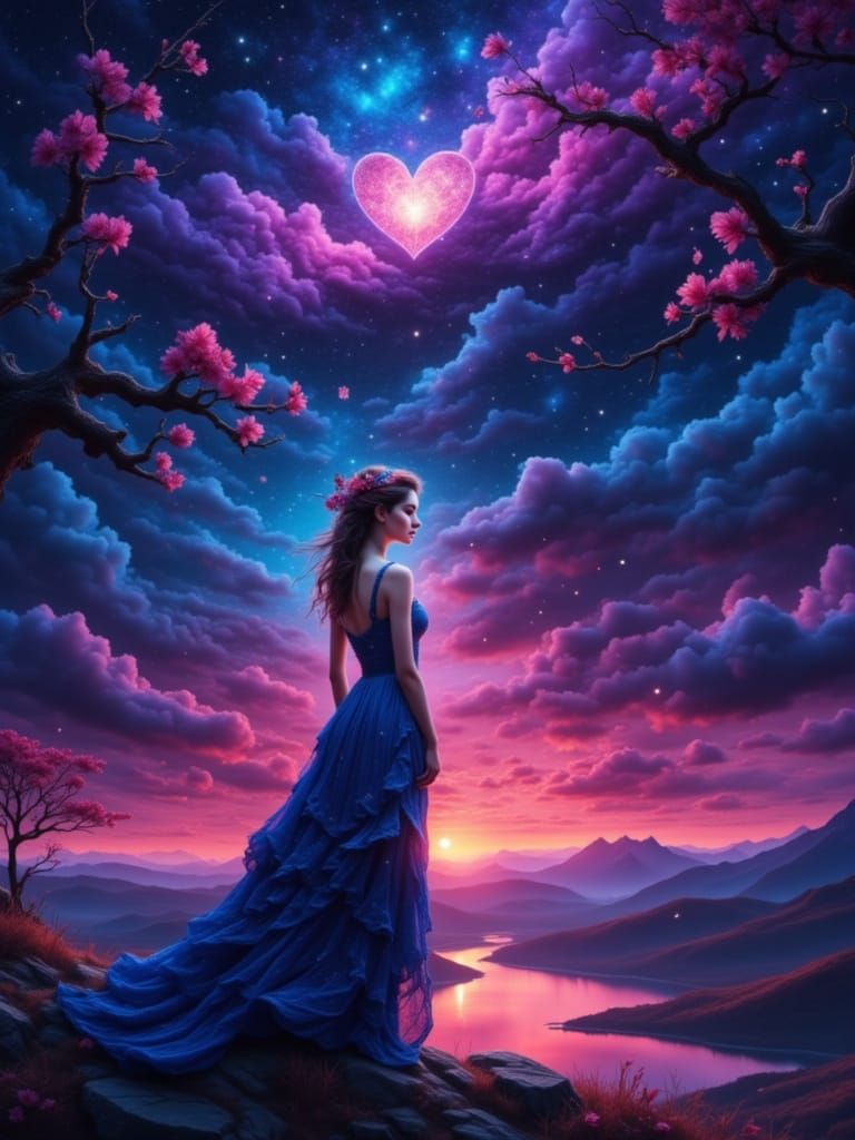 Violet woman of sparkle night of dark and light to be bold in the heart of sight <lora:Sparkle Night:1.0> 