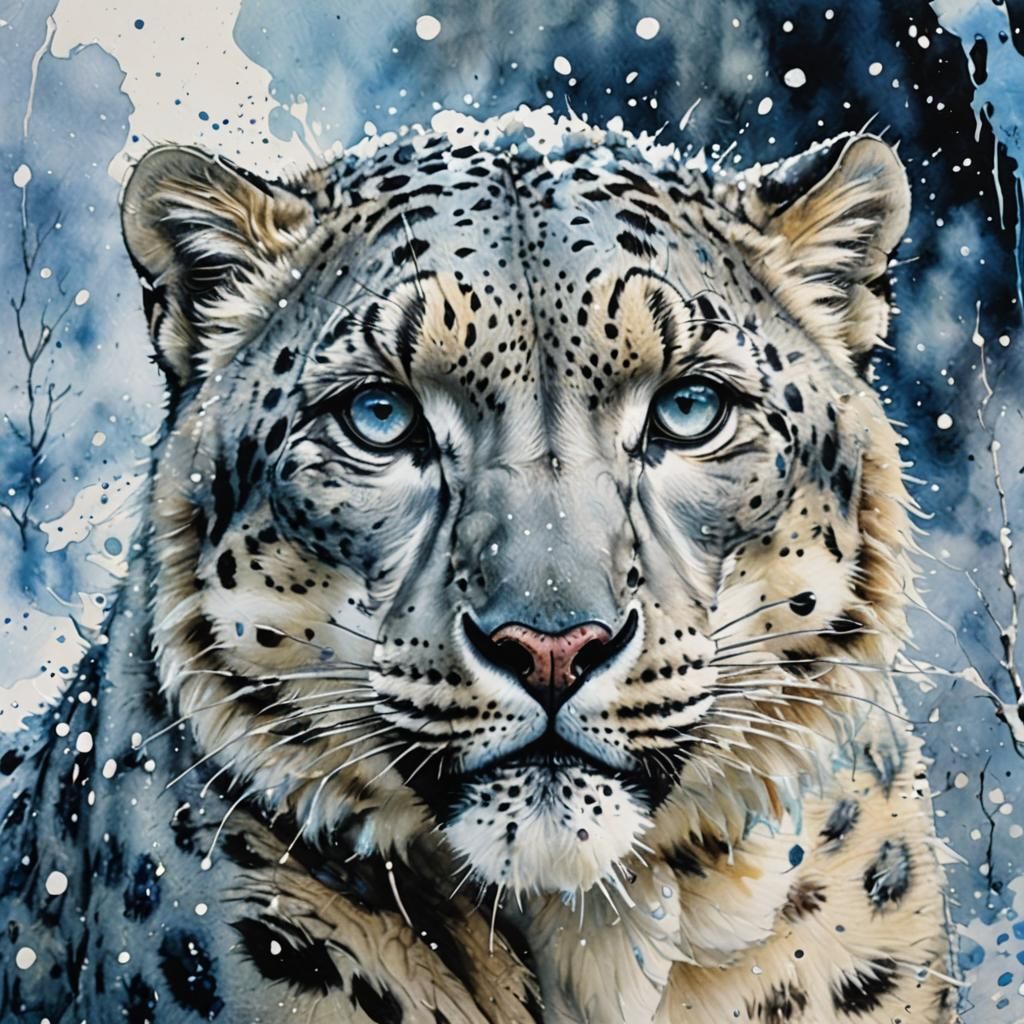Snow Leopard  by @Bri-Bunny225