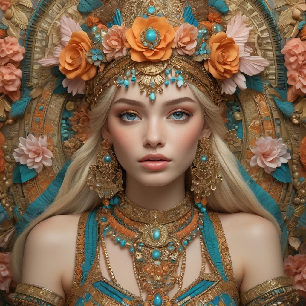 Woman in Elegant Art Nouveau Portrait