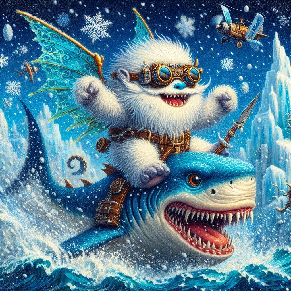 Chibi Blue-winged, Furry Snow-White Yeti