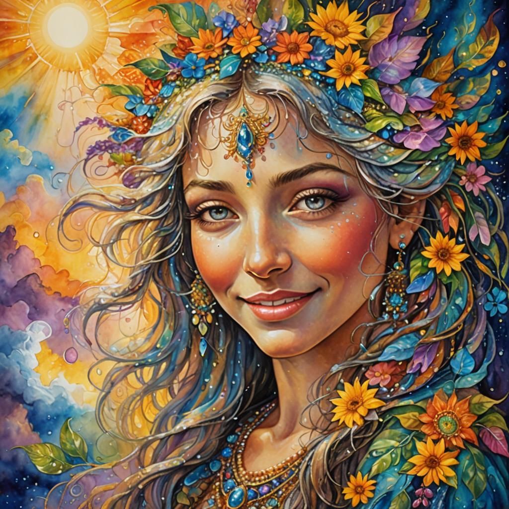 Deep Emotional portrait that shows Happy smiling joyful exub...