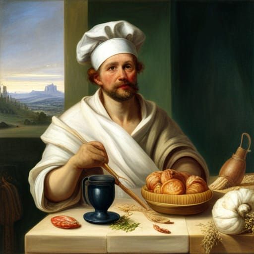 Cronos by rubens dressed like a baker
