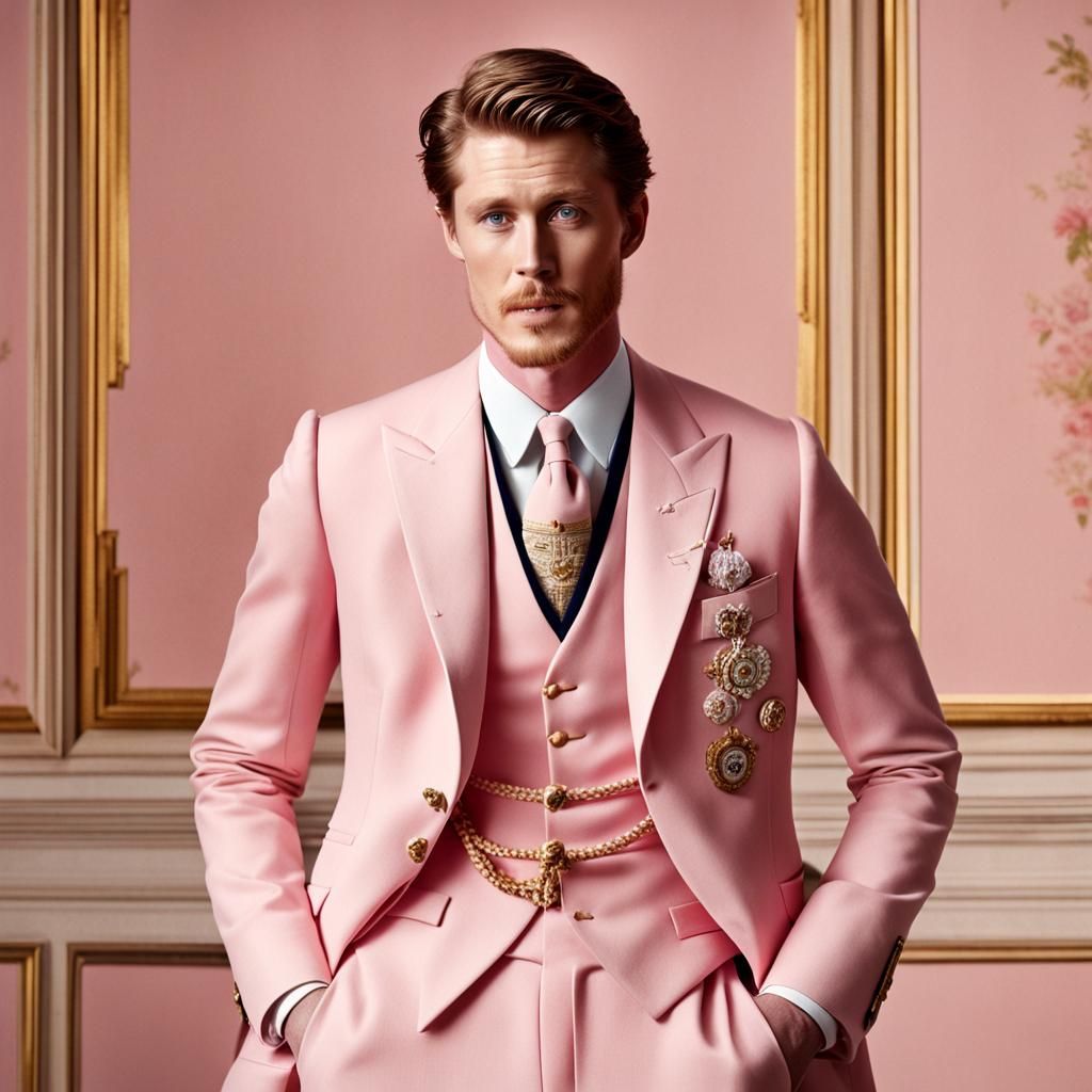 British historical royal portrait Garret Hedlund pastel pink...
