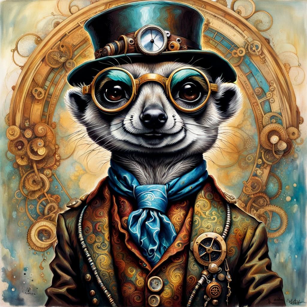 Steampunk Meerkat - AI Generated Artwork - NightCafe Creator