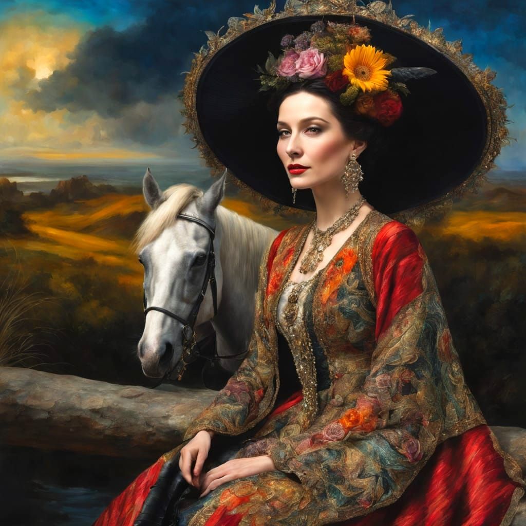 Surrealistic Portrait of a Charismatic Lady