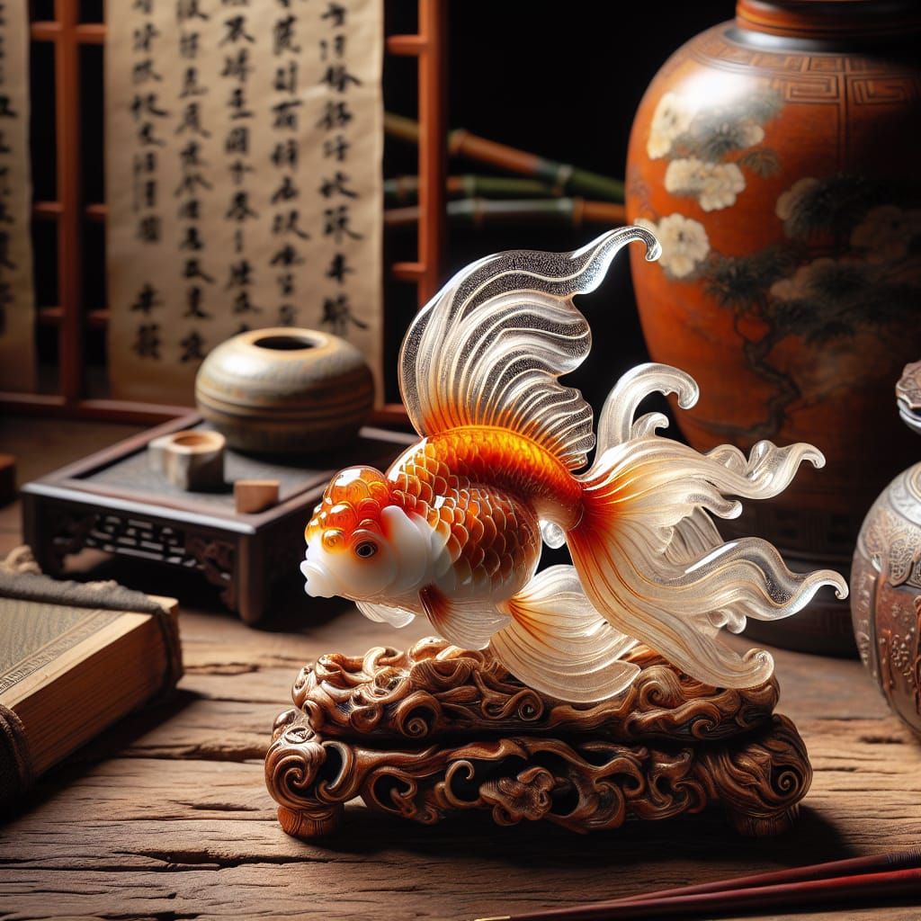 Golden Fish in Glass  by @Rhonda