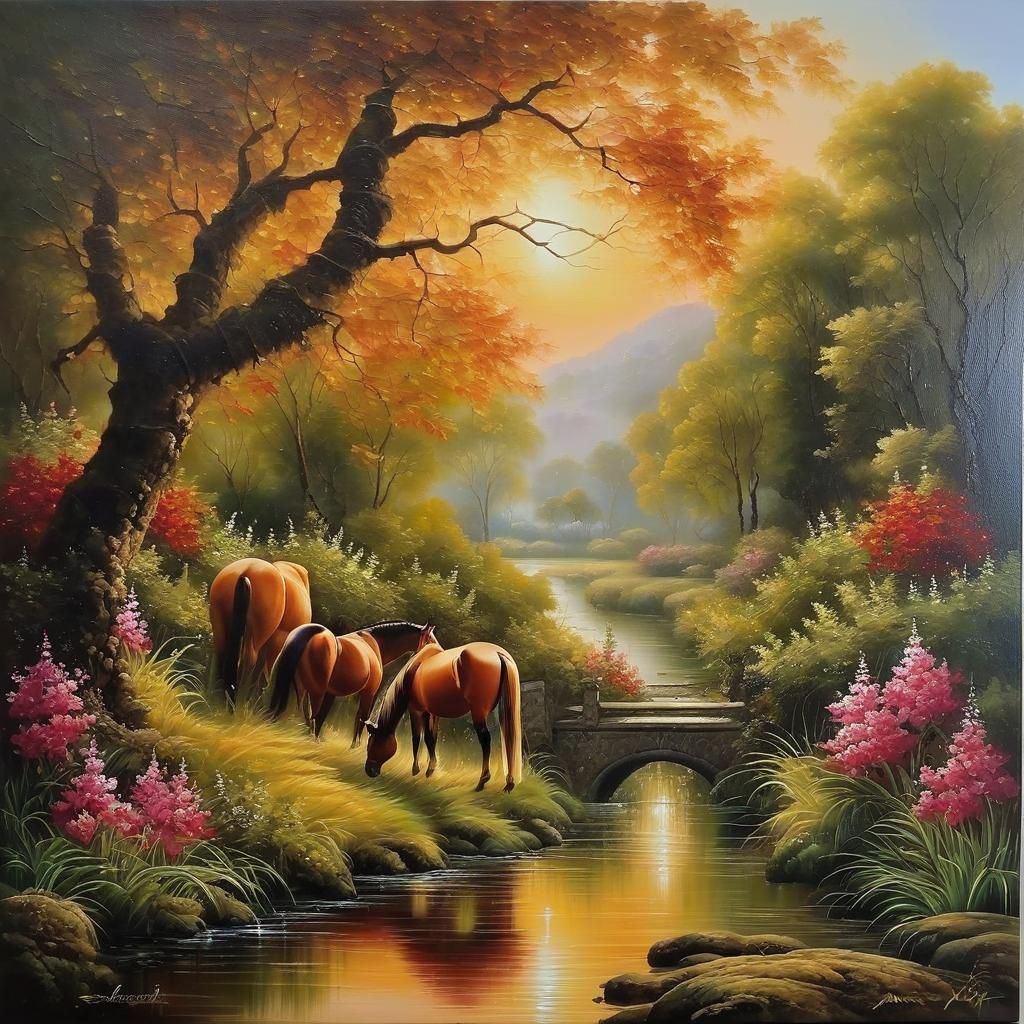 Romantic Surreal Splashscreen in Pastel Watercolor Style