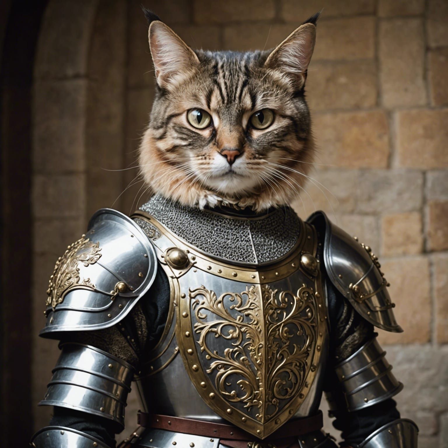 Cat in medieval armour - AI Generated Artwork - NightCafe Creator