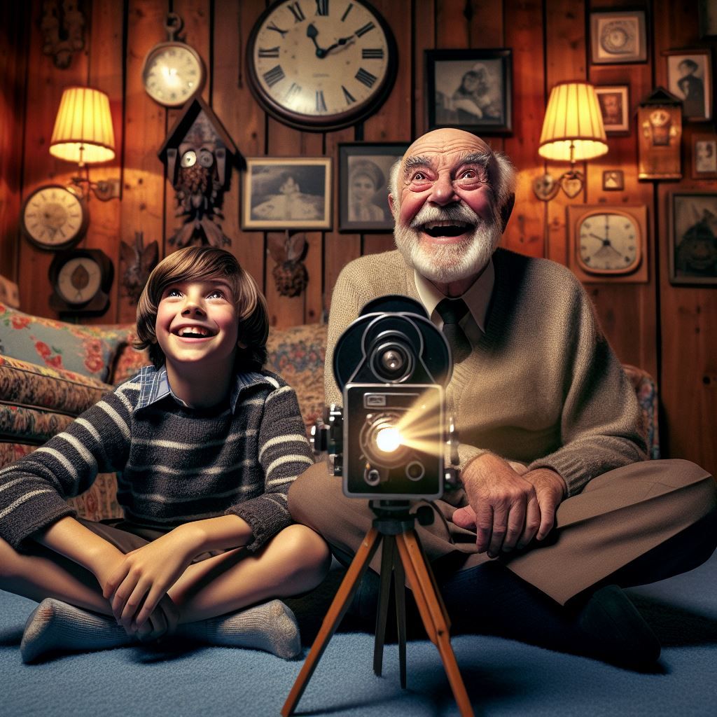 My great uncle, who loved clocks, had a movie projector (very advanced for the time) - I loved visiting him