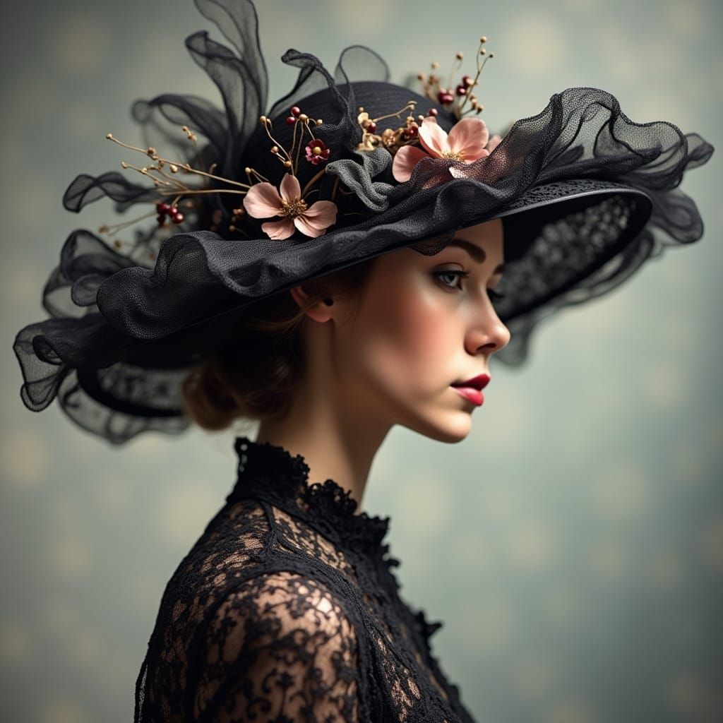 Exquisite, intricately designed, flowing, hat crafted by Star 
