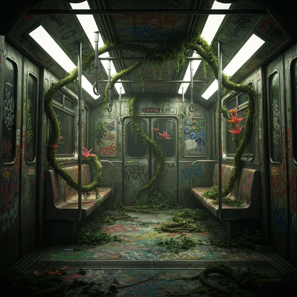 Jungle Ecosystem Thriving in Abandoned Subway Car