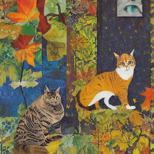 Fall paper collage with beautiful cat 
Fall paper collage ar...