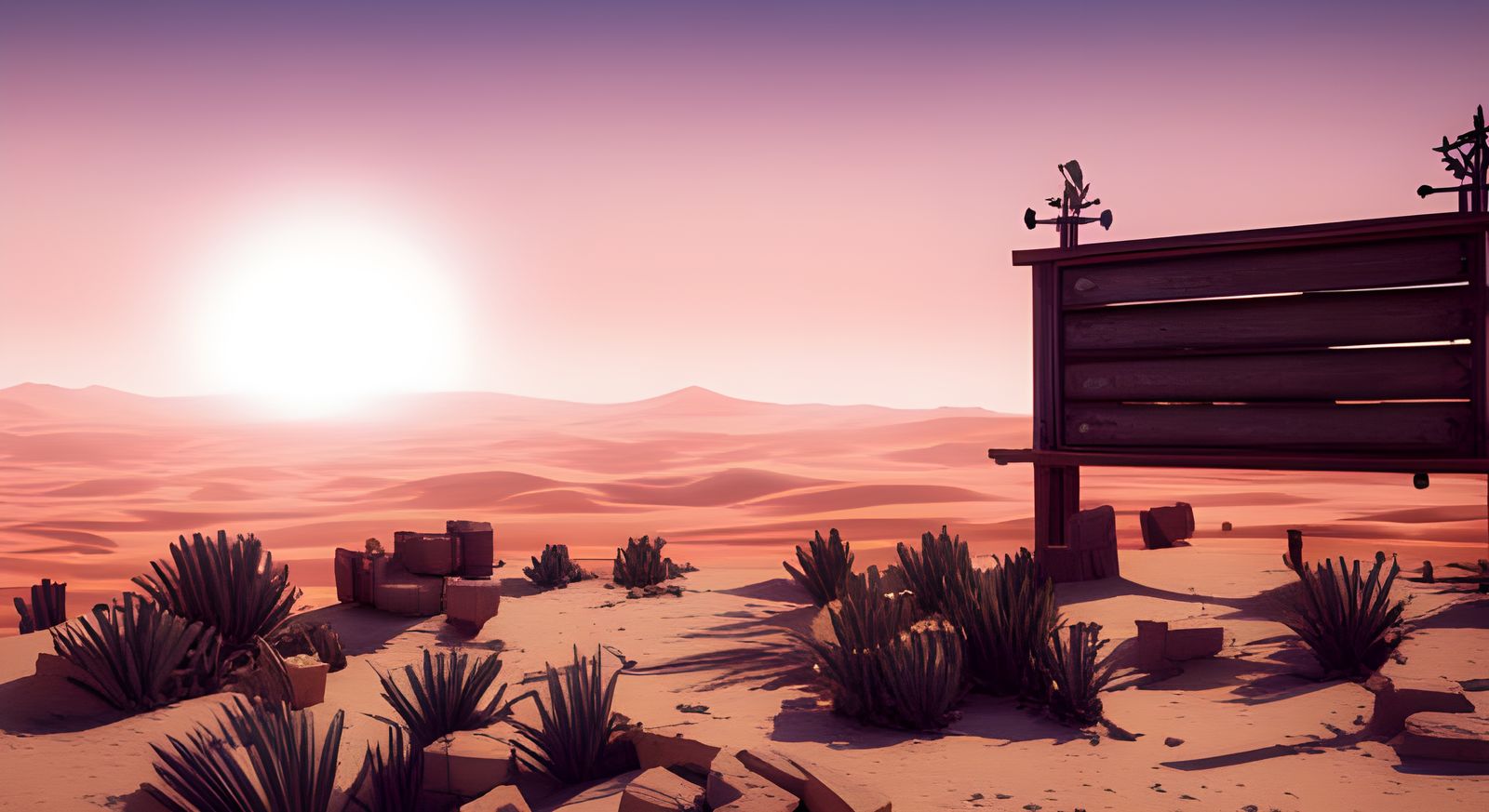 Old billboard in the desert 3D Game Cinematic Feel, Epic 3D ...