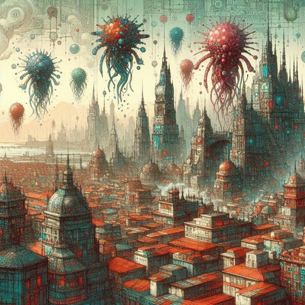 view of Mulhouse, year 2127