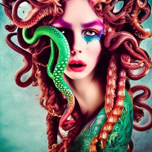 Colourful Medusa Mermaid - AI Generated Artwork - NightCafe Creator