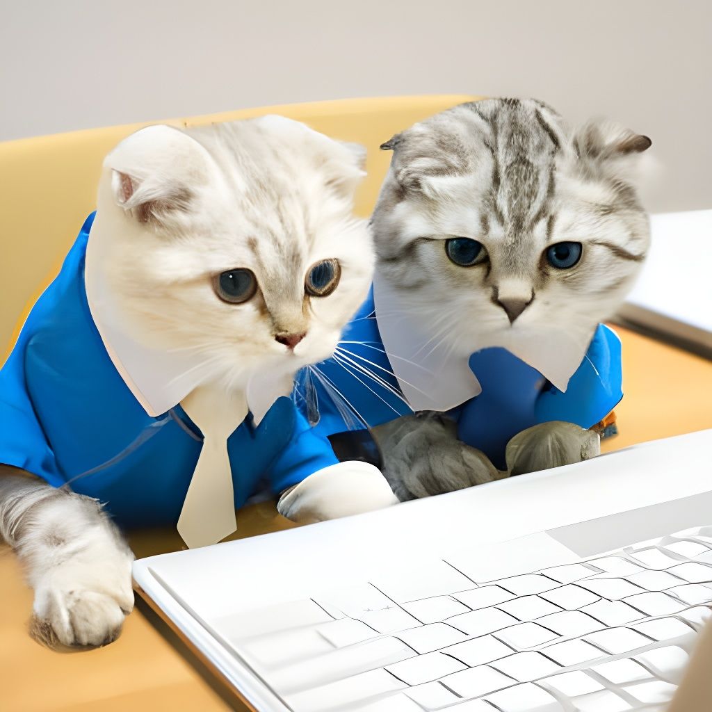 Cats Programming a Computer - AI Generated Artwork - NightCafe Creator