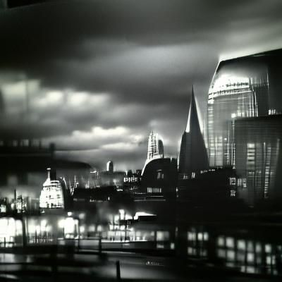 London’s skyline , Winter lighting.