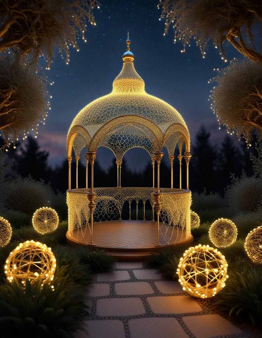 Fantasy Night Garden Temari Silk Ball Fairy Lights