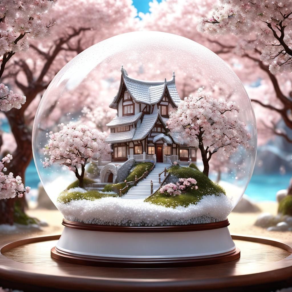 Cherry Blossoms Snow Globe  by @Mrcloo