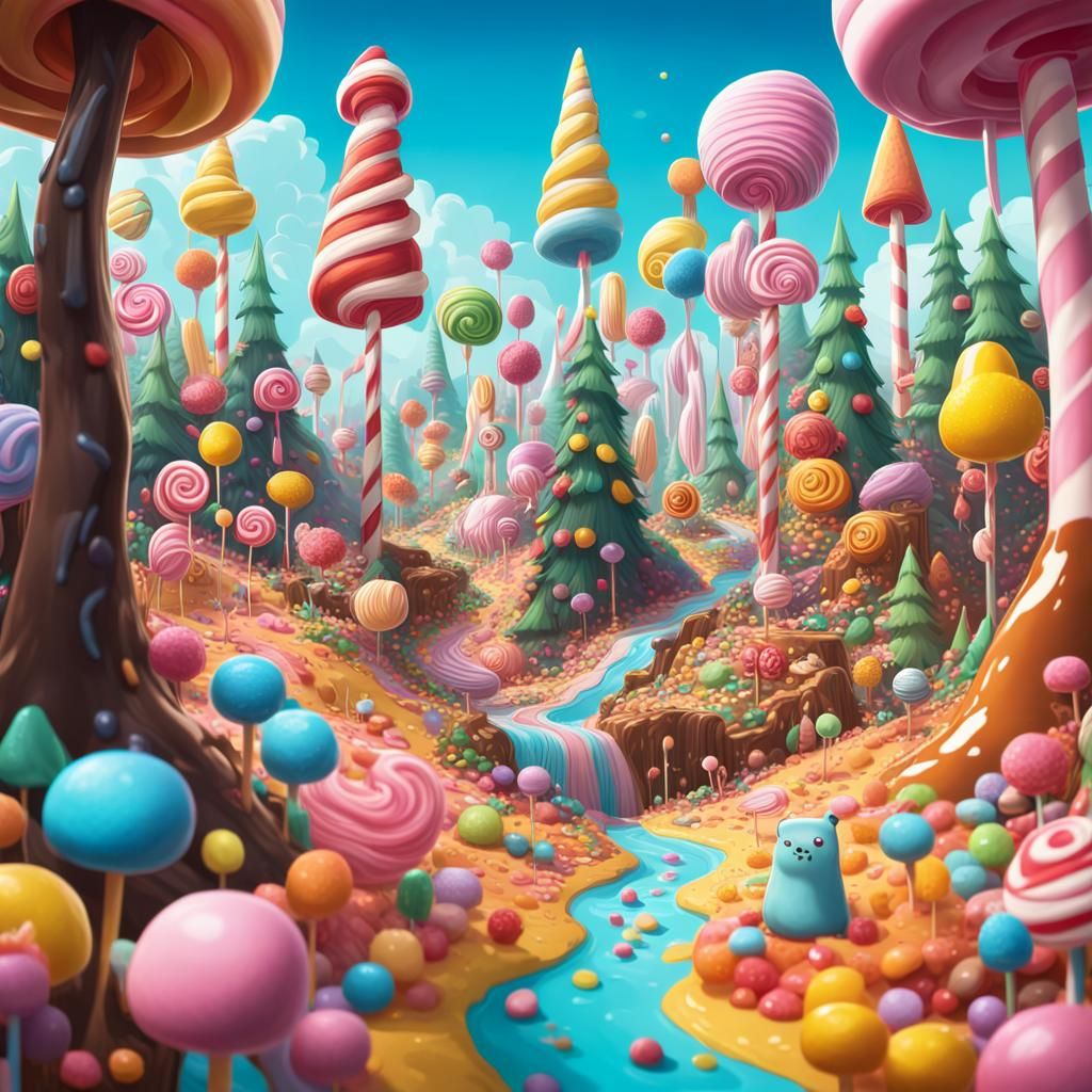 Candy forest and animals, real life candyland, candy and sweets and