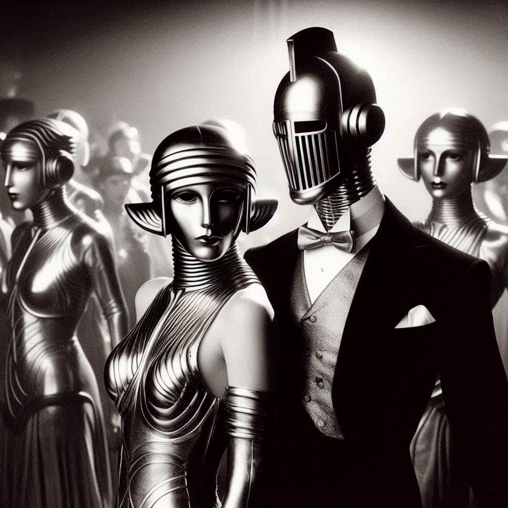 Vintage robot party photos
