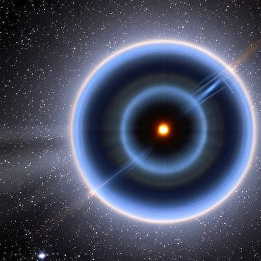 Linear rays emanating from a central focal point astronomica...