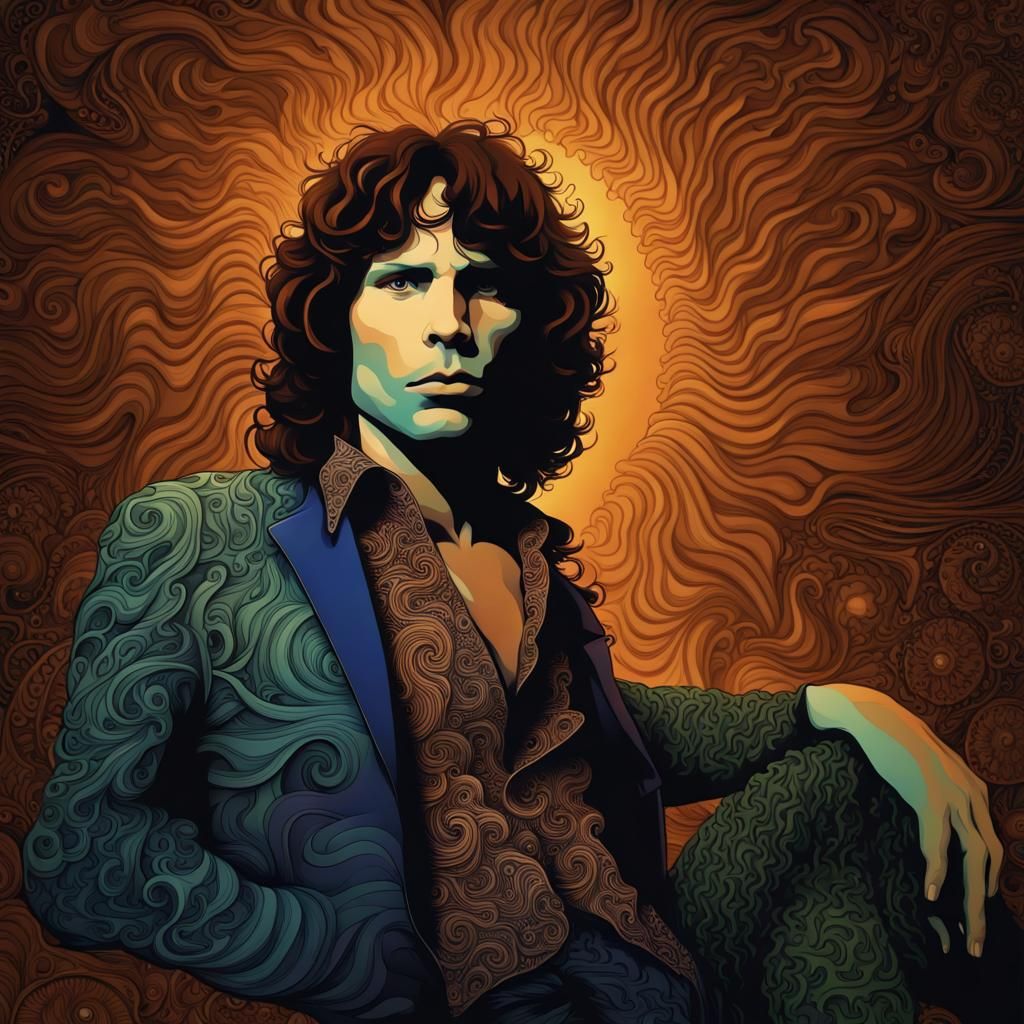 Jim Morrison the Lizard King - AI Generated Artwork - NightCafe Creator