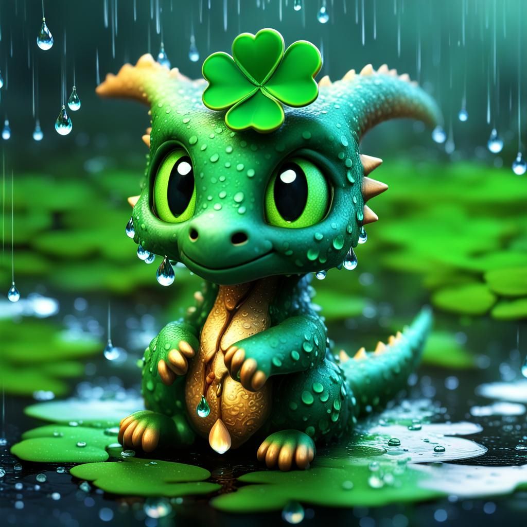 Just a happy lucky clover dragon  by @Arrioch