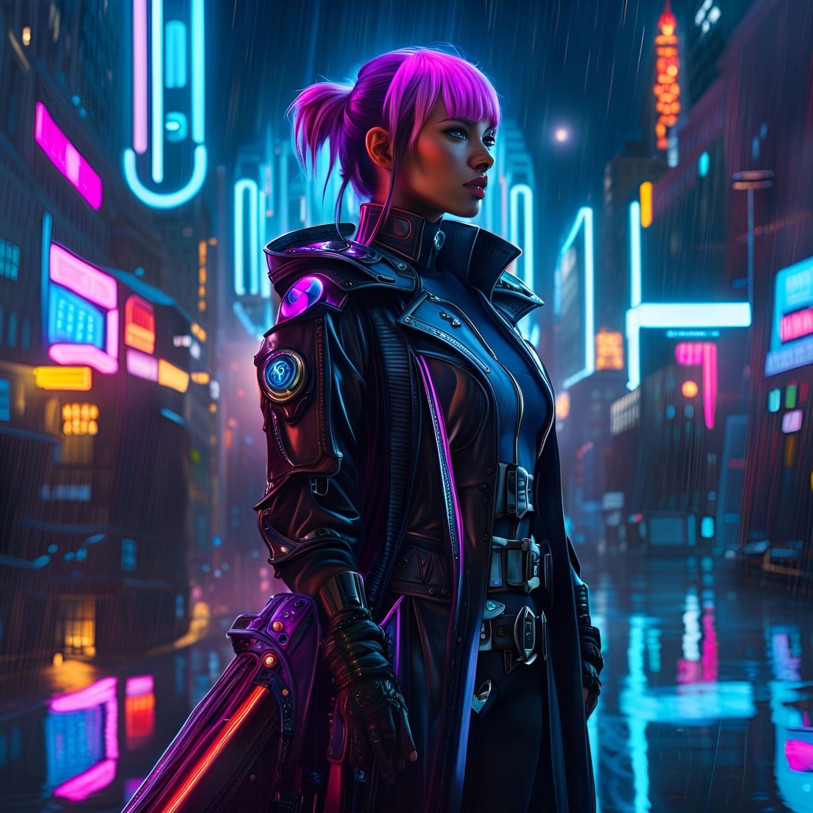 Lady Cyberpunk has Arrived!! - AI Generated Artwork - NightCafe Creator