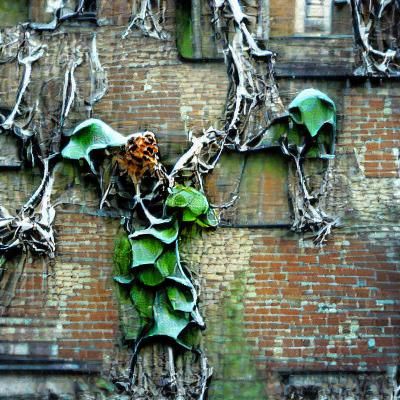 ivy creeps on trees as time does to us
