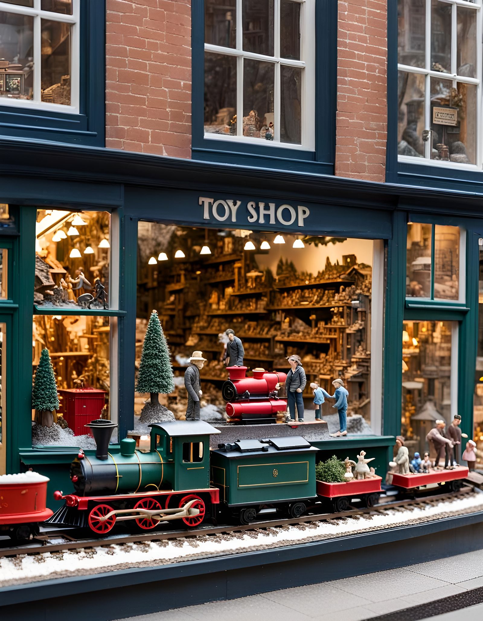 Model Trains In A Toy Shop Window  by @Mallory Reese