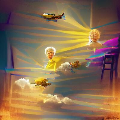 Golden girls reunion in heaven trending on Artstation deviantart sunshine rays volumetric lighting