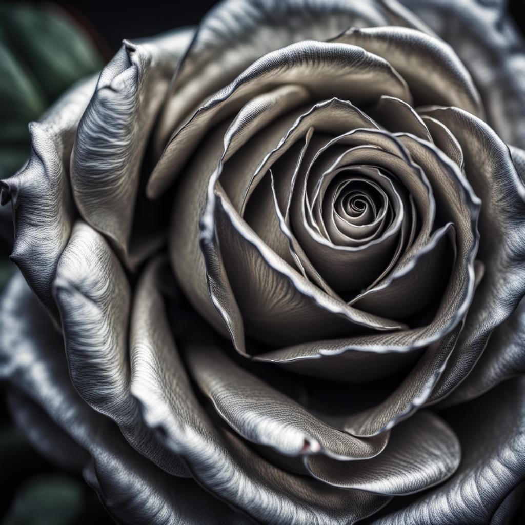 Silver Rose  by @AI Gratia Artis