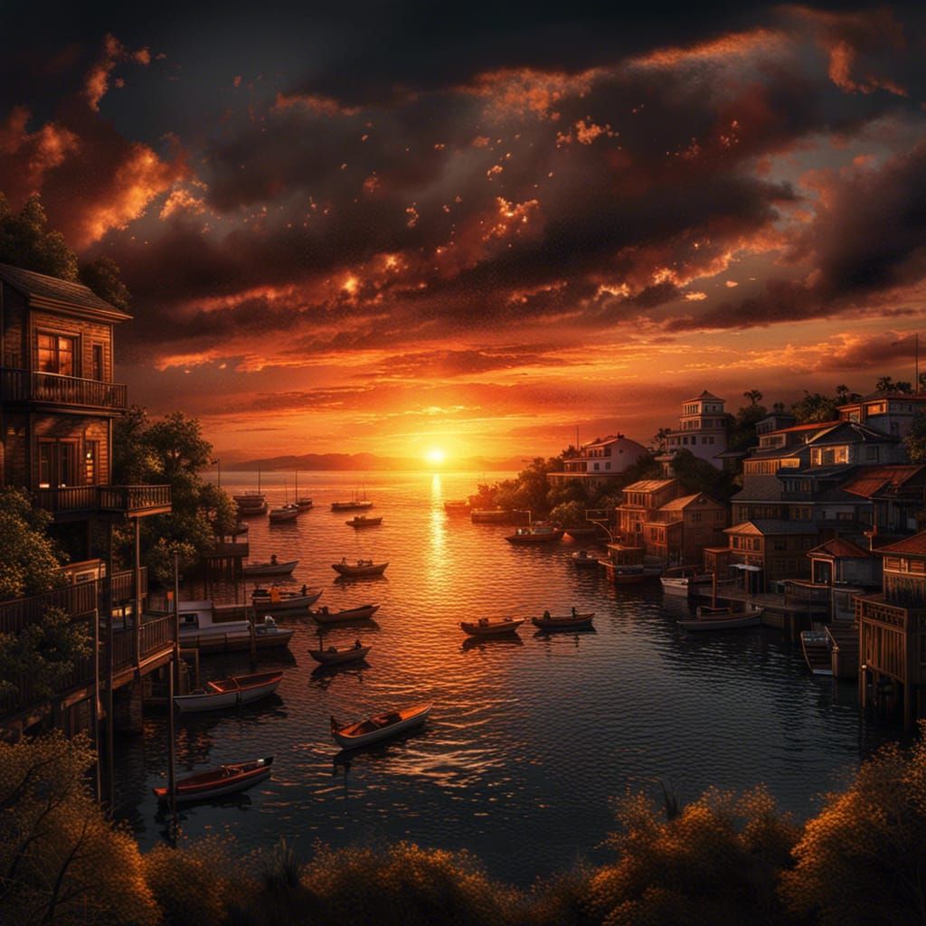 Sunset over the bay