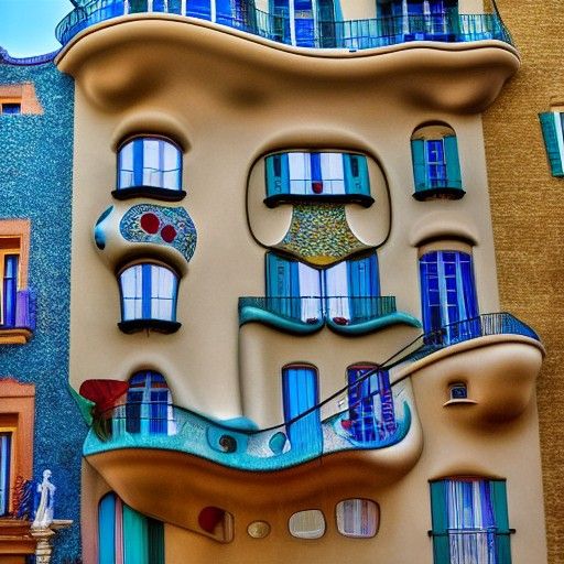 CASA BATLLÓ PAINTED BY DANIEL MERRIAM, THOMAS KINKADE, SALVA...