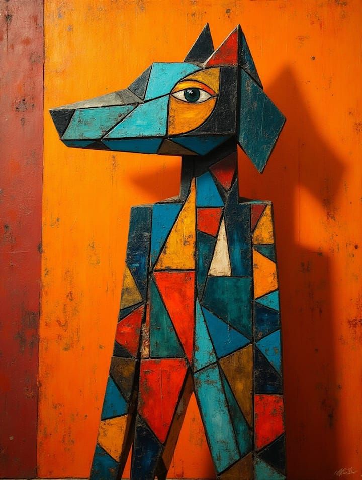 ◇RED 'N BLUES◇ Cubist Dog"