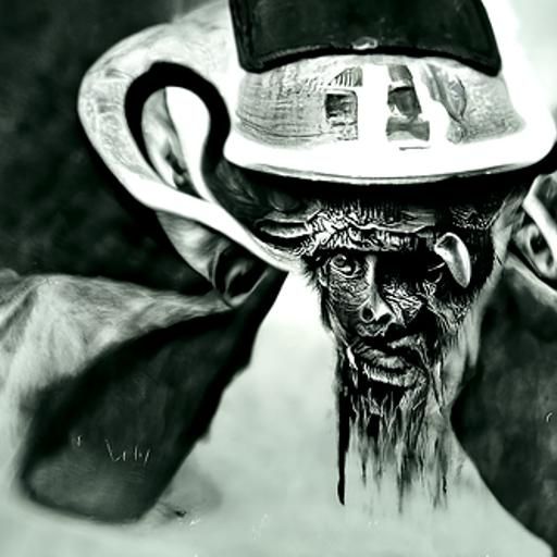 a man with a hat going to hell