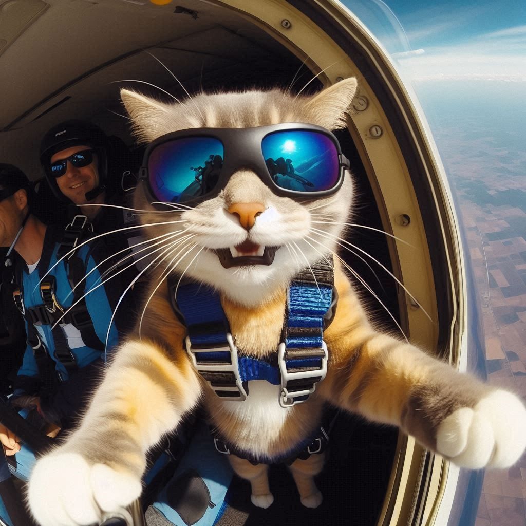 Cat Skydiving