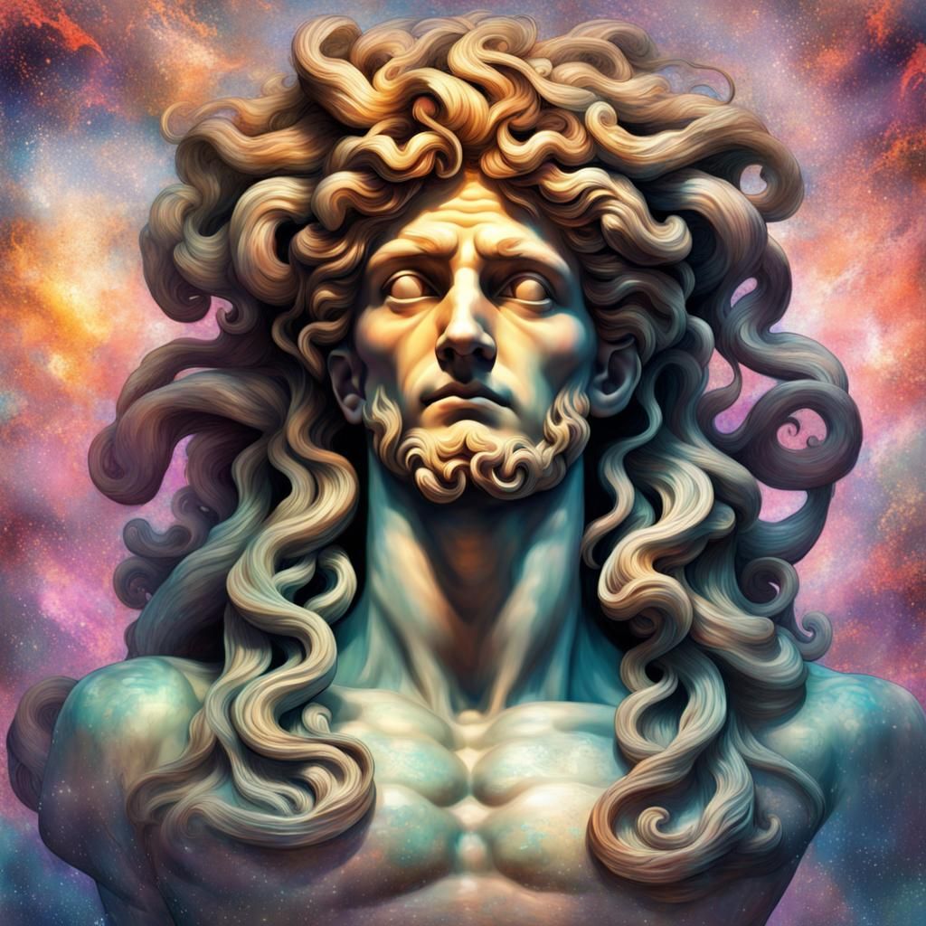 Michelangelo uses Medusa while creating the statue of David