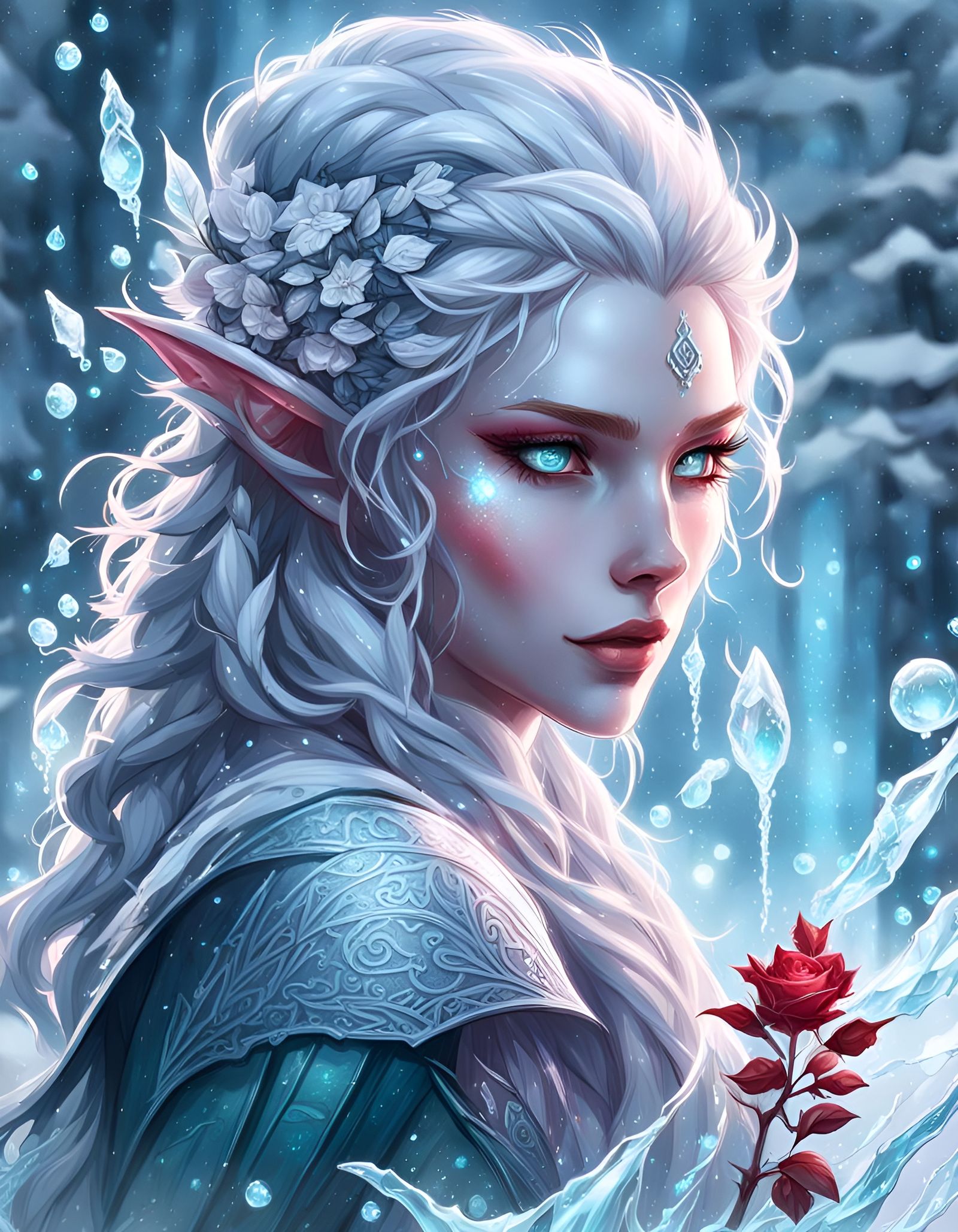 Ithilwen, High Elf of the frozen wilds..   by @Valkyrja