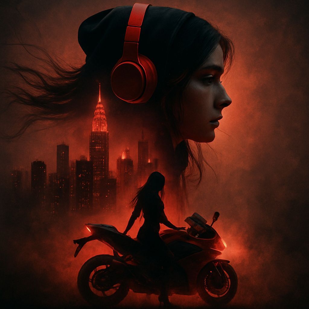 Futuristic Double Exposure: Woman and City in Digital Art