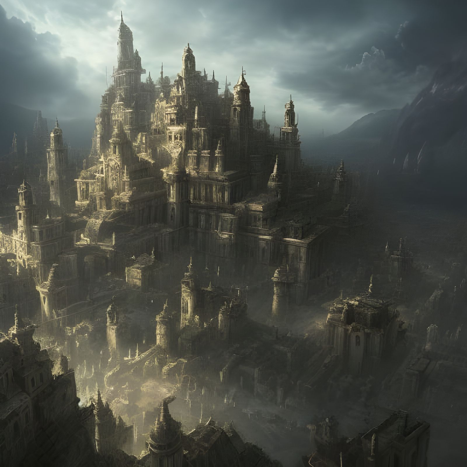 A vast fortress in Hades - AI Generated Artwork - NightCafe Creator