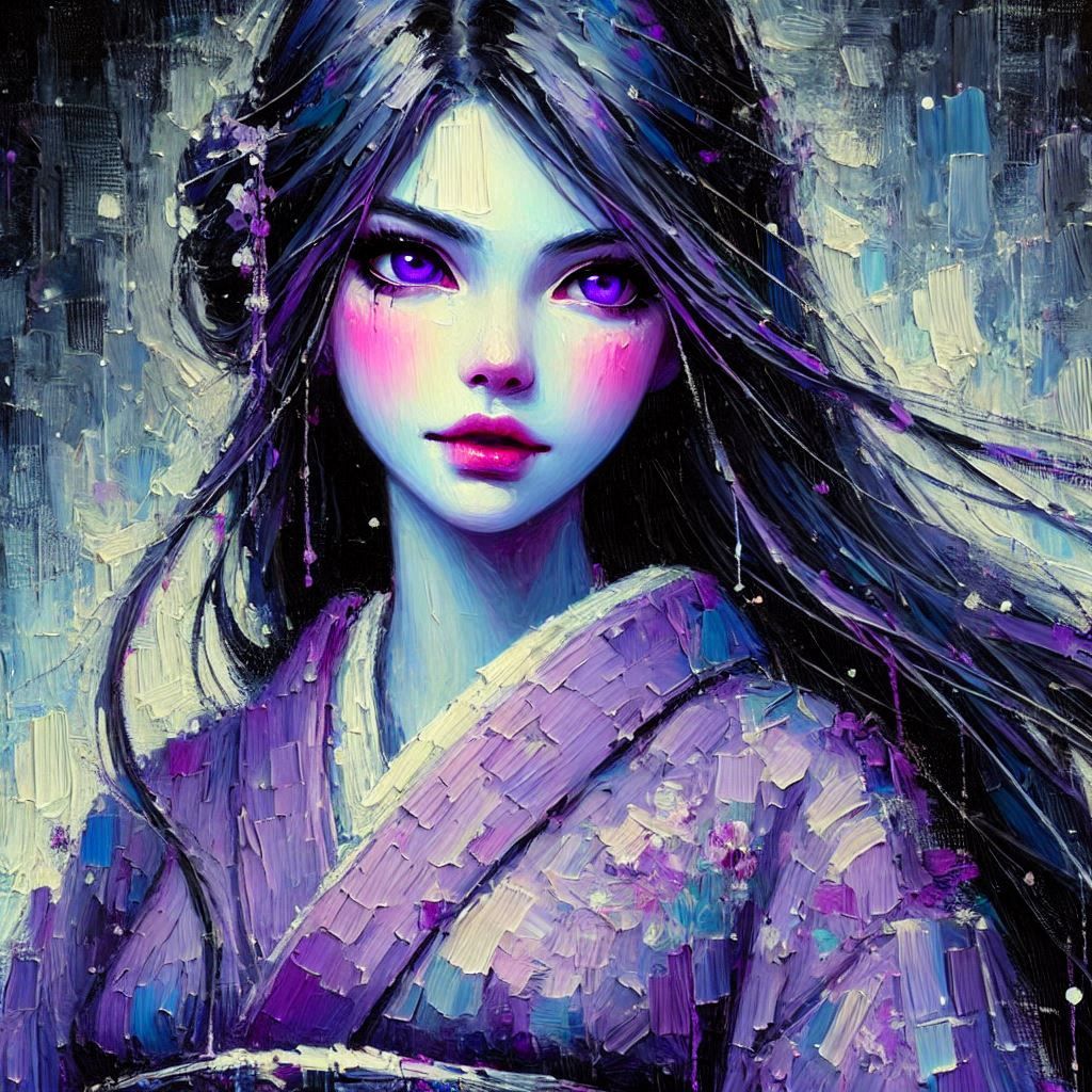 Murasaki Yuki-onna: Part 2 "Impasto Style" (DALL·E 3)
