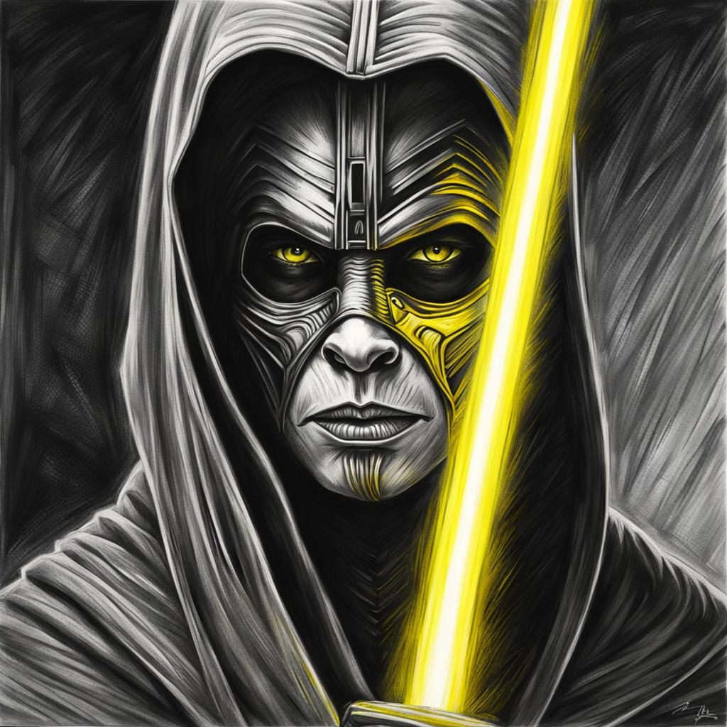 Star Wars Female Sith Lord Charcoal Art