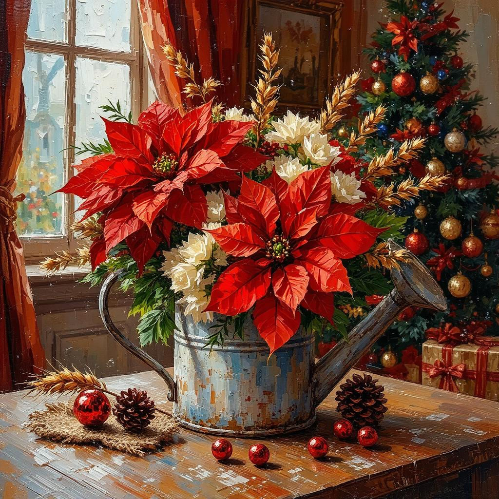 Charming Christmas Poinsettias.