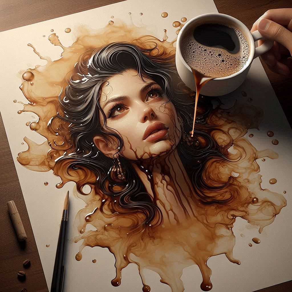 Coffee Art: Woman Face