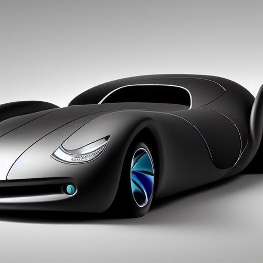 a car shaped like an eggplant, in eggplant color AI Generated Artwork