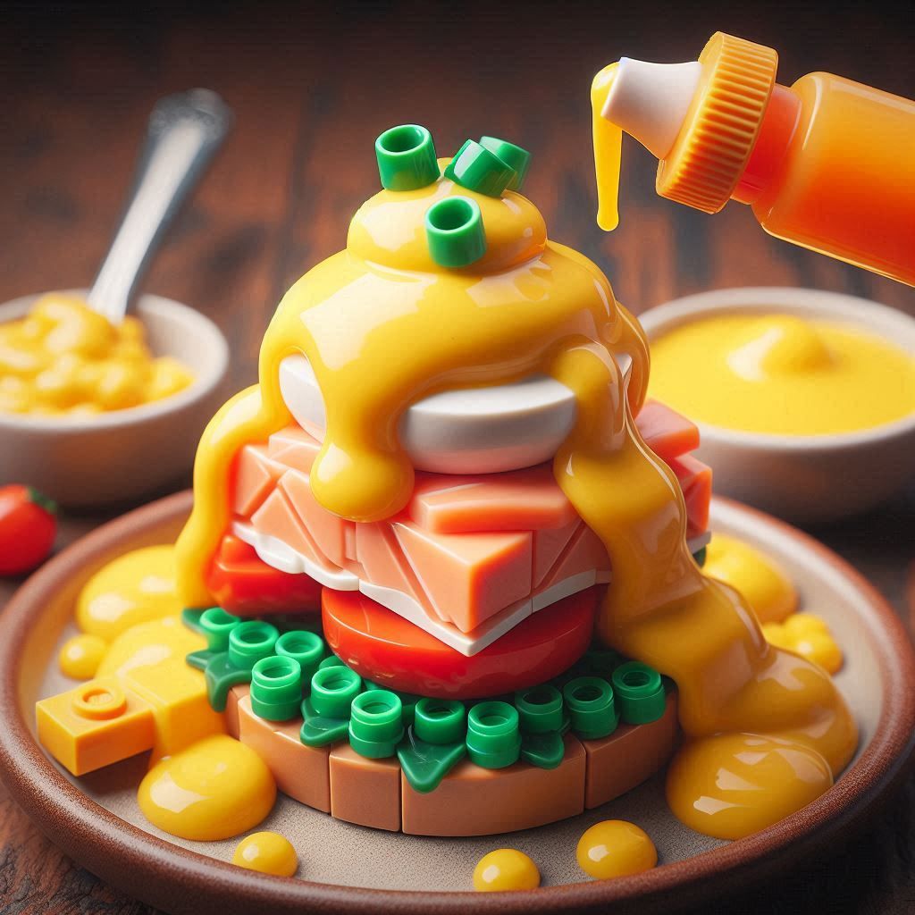 Salmon Eggs Benedict Topped with Hollandaise Sauce