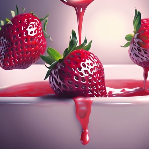 Can you overdose on strawberries? 🤔 AI Generated Artwork NightCafe